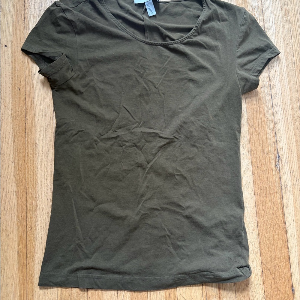 COS Olive Green Short Sleeve Crewneck Tee